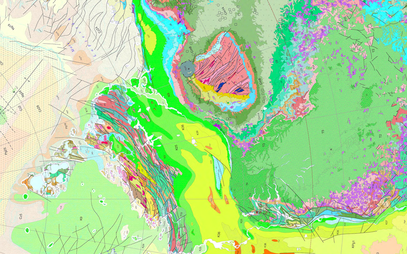 Illustration for article titled Your New Desktop Wallpaper: A Fetching Geological Map Of The Arctic